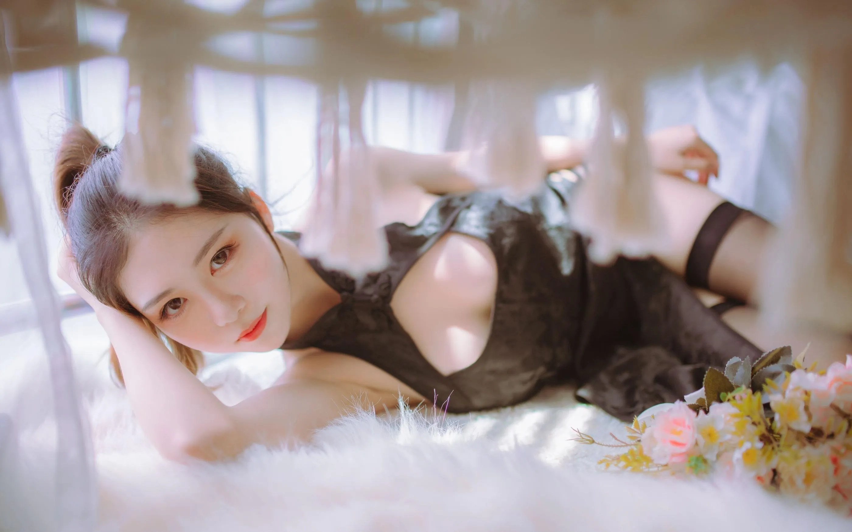 抖娘-利世 – NO.27 黑白旗袍双子 [41P]插图3